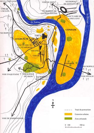 Plan des römischen Lugdunum