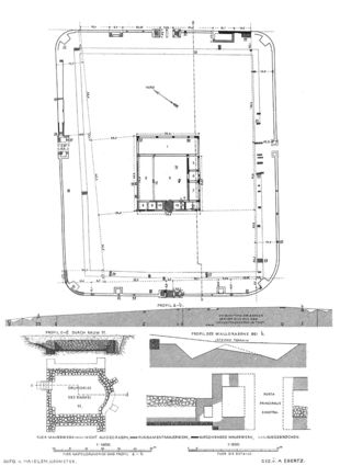 Übersichtsplan und Details am Kastell Murrhardt 1892