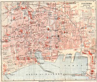 Stadtplan von Palermo 1907