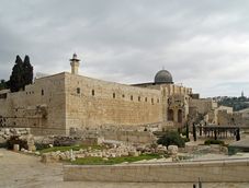 Herodianische Mauer mit Al-Aqsa-Moschee