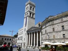 Ansicht des Minervatempels in Assisi