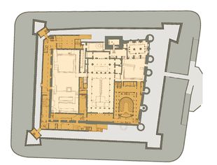 Plan der Aljaferia in Saragossa